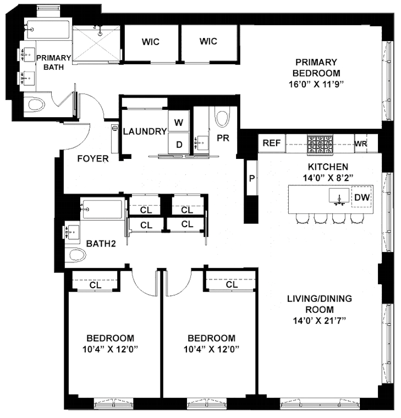 Floorplan for 250 East 21st Street, 8A