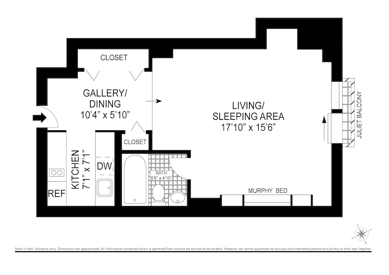 Floorplan for 215 East 24th Street, 312