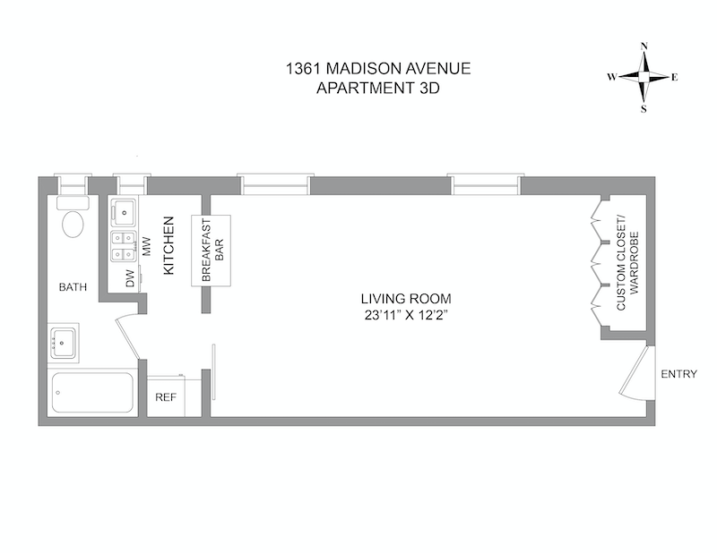 Floorplan for 1361 Madison Avenue, 3D