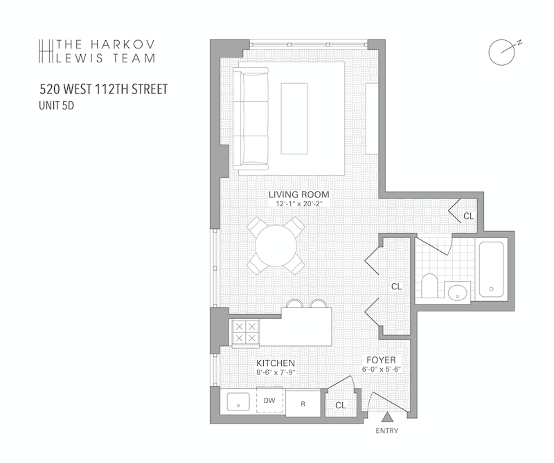 Floorplan for 520 West 112th Street, 5D