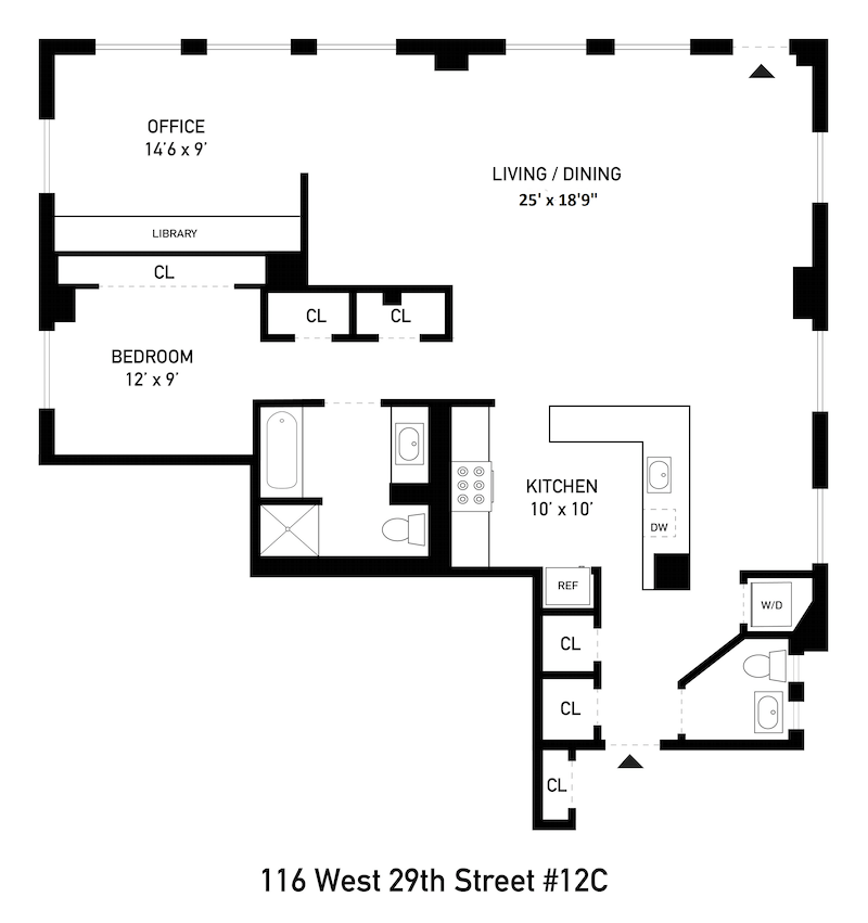 Floorplan for 116 West 29th Street, 12C
