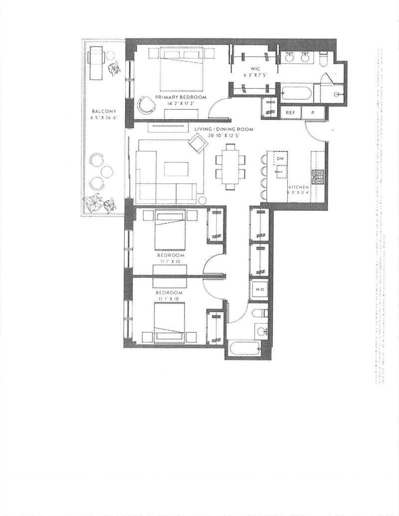 Floorplan for 233 18th Street, 3A