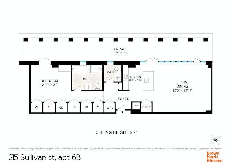 Floorplan for 215 Sullivan Street, 6B