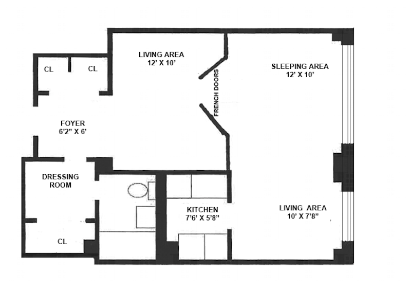 Floorplan for 63 East 9th Street, 2V