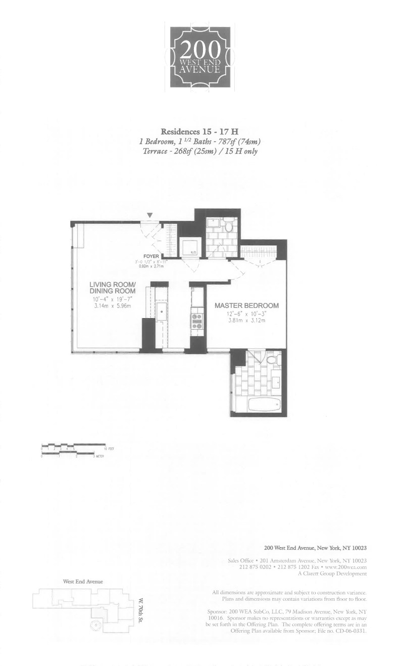 Floorplan for 200 West End Avenue, 16H