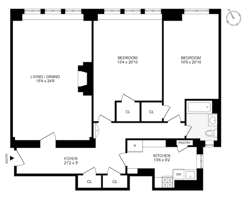 Floorplan for 40 -50 East 10th Street, 1C