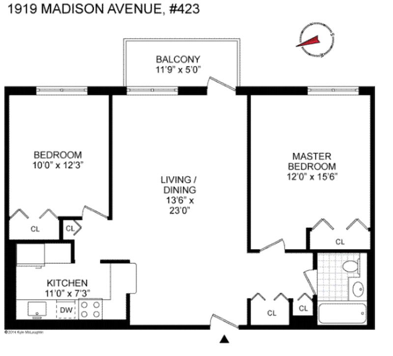 Floorplan for 1919 Madison Avenue, 423