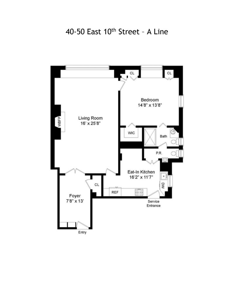 Floorplan for 40 -50 East 10th Street, 6A