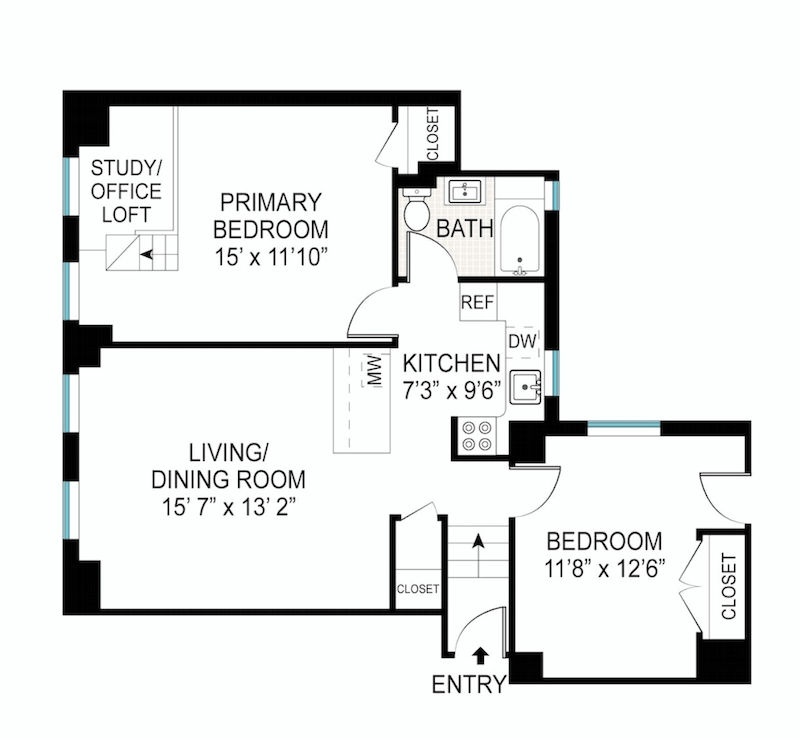 Floorplan for 305 West 86th Street, 1A