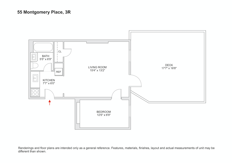 Floorplan for 55 Montgomery Place