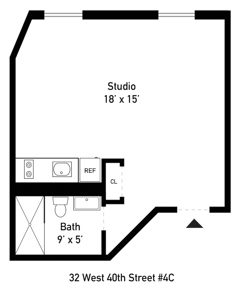 Floorplan for 32 West 40th Street, 4C