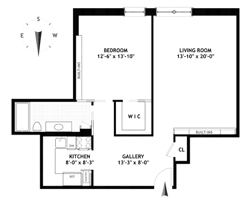 Floorplan for 101 West 81st Street, 523