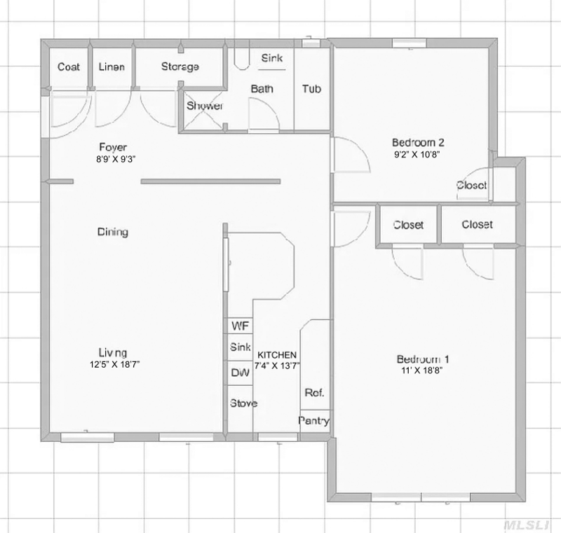 Floorplan for 110 -31 73rd Road, 2B