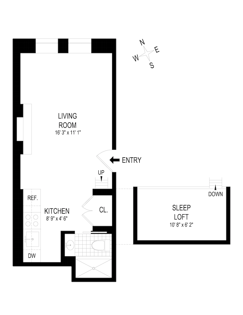 Floorplan for 136 West 81st Street, 1F