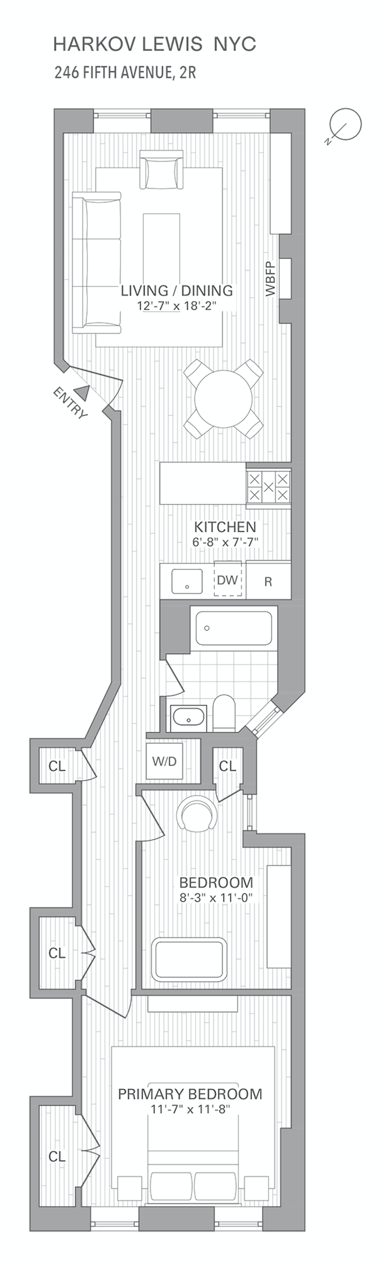 Floorplan for 246 Fifth Avenue, 2R