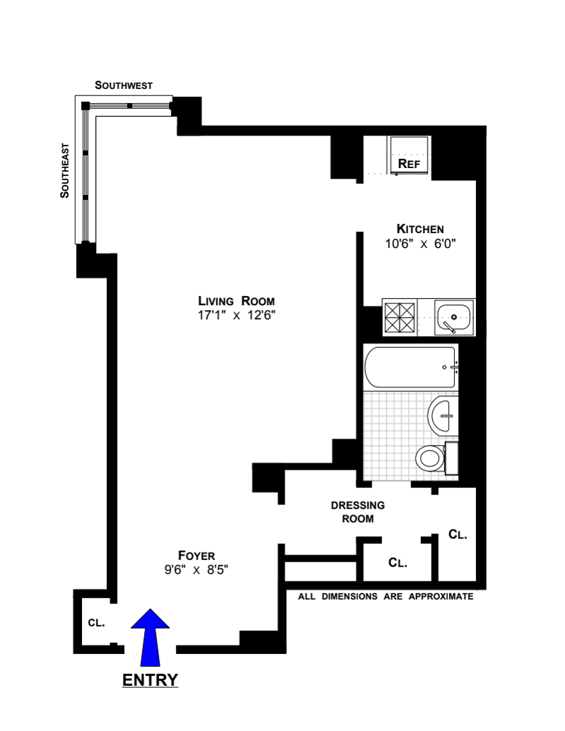 Floorplan for 383 Grand Street, M1602