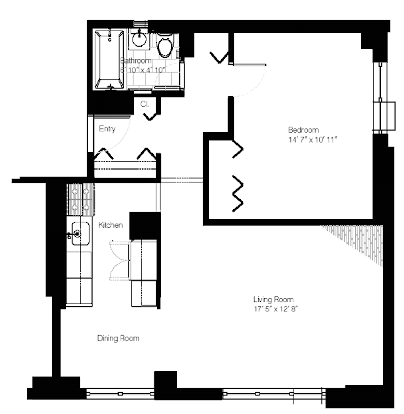 Floorplan for 100 West 93rd Street, 30B