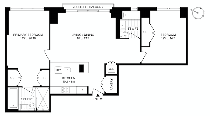 Floorplan for 174 Vanderbilt Avenue, 312