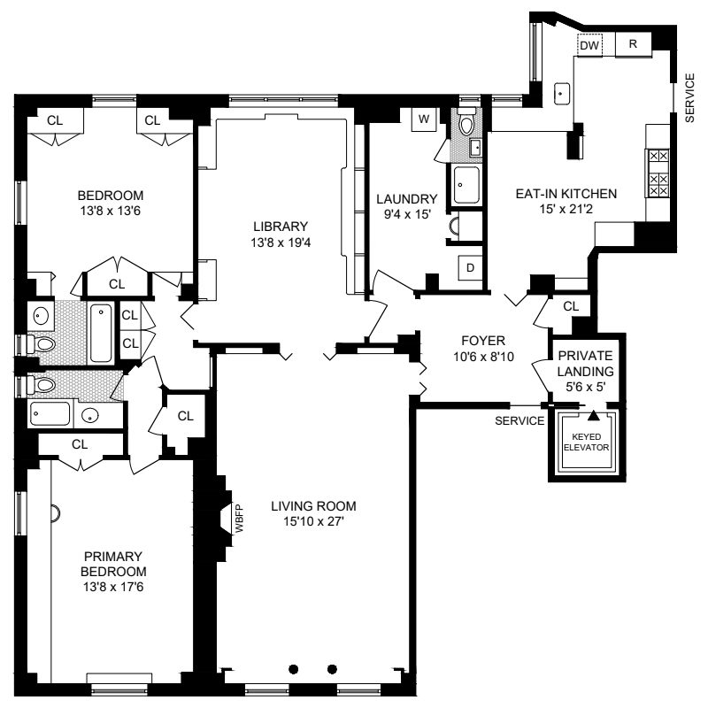 Floorplan for 1136 Fifth Avenue, 4C