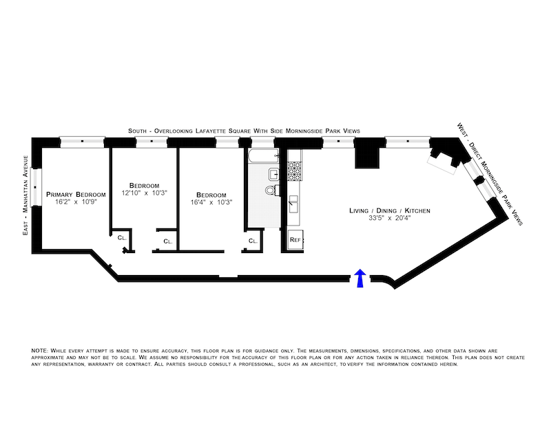 Floorplan for 351 West 114th Street, 6C