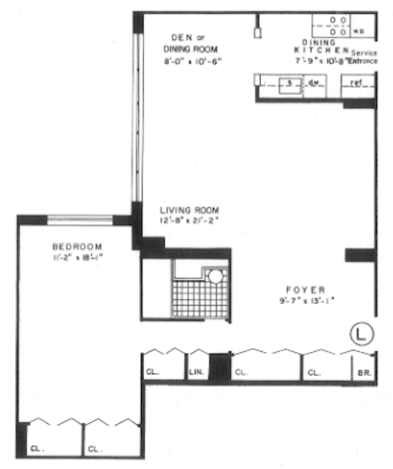Floorplan for 3333 Henry Hudson Parkway, 11L