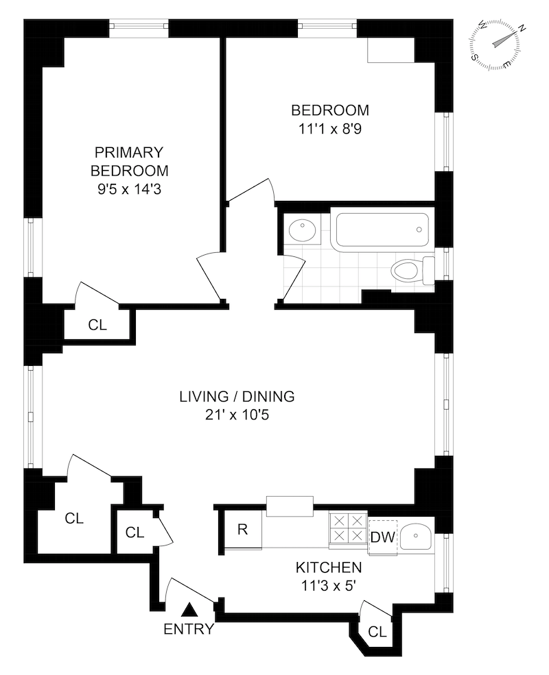 Floorplan for 599 West End Avenue, 6B