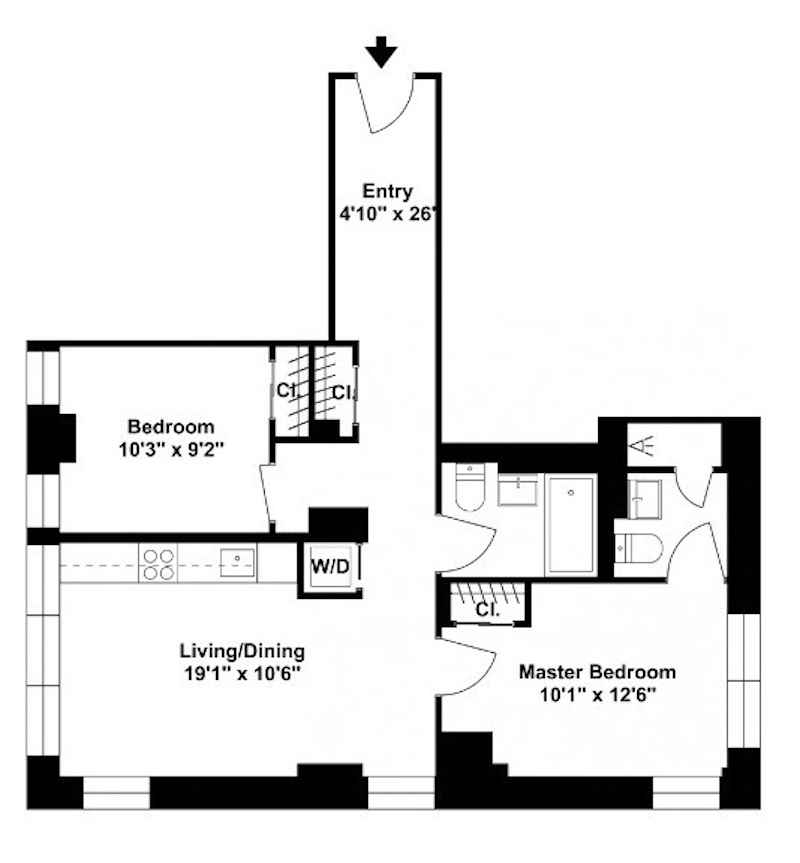 Floorplan for 432 West 52nd Street, 2D