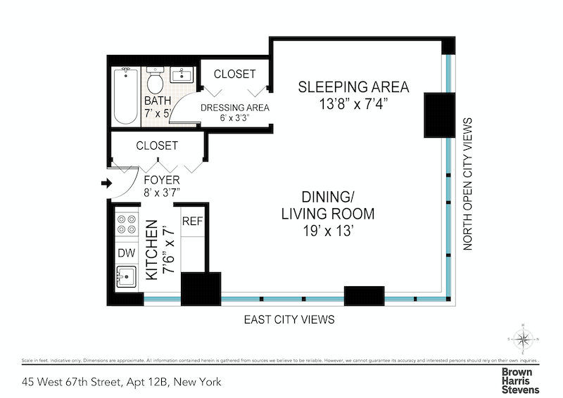 Floorplan for 45 West 67th Street, 12B