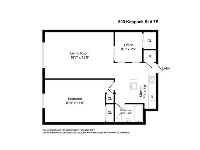 Floorplan for 609 Kappock Street, 7B