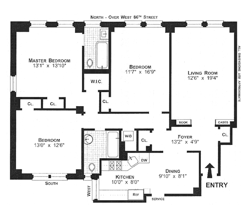 Floorplan for 110 West 86th Street, 10A
