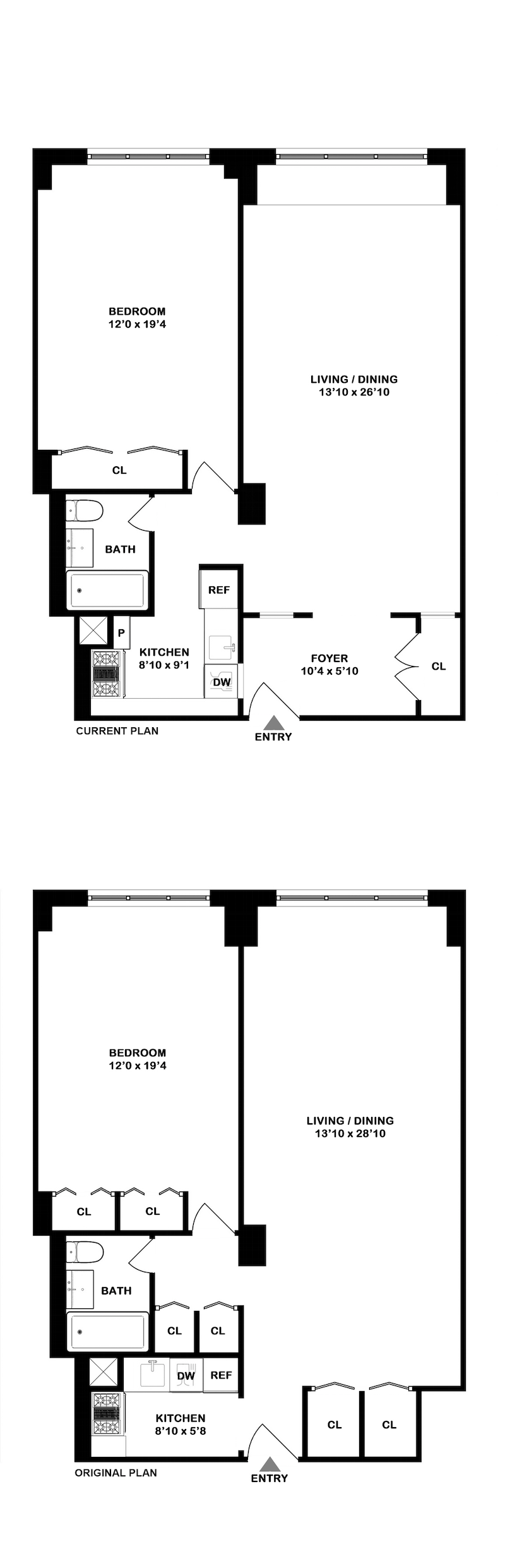 Floorplan for 77 Seventh Avenue, 8E