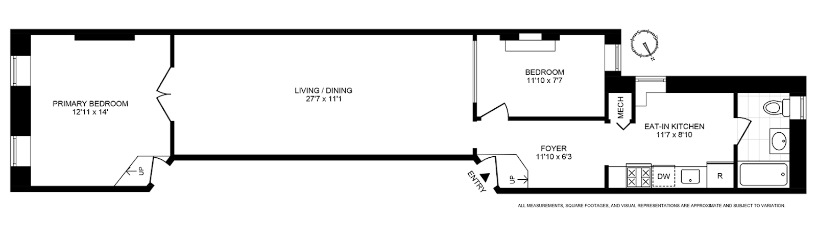 Floorplan for 160 Seventh Avenue, 3L