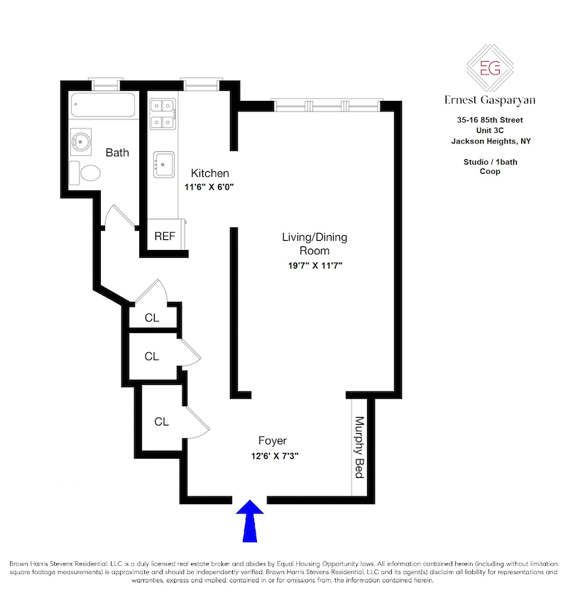 Floorplan for 35 -16 85th St, 3C
