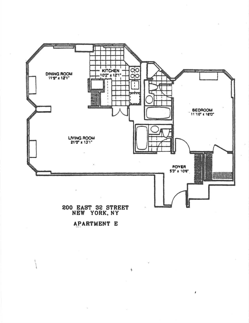 Floorplan for 200 East 32nd Street, 28E