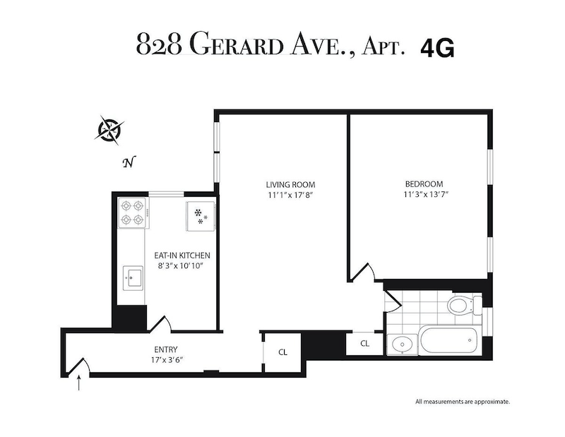Floorplan for 828 Gerard Avenue, 4G