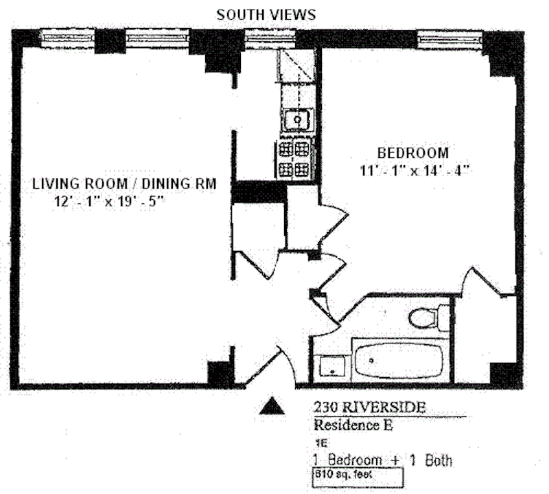 Floorplan for 230 Riverside Drive, 1E