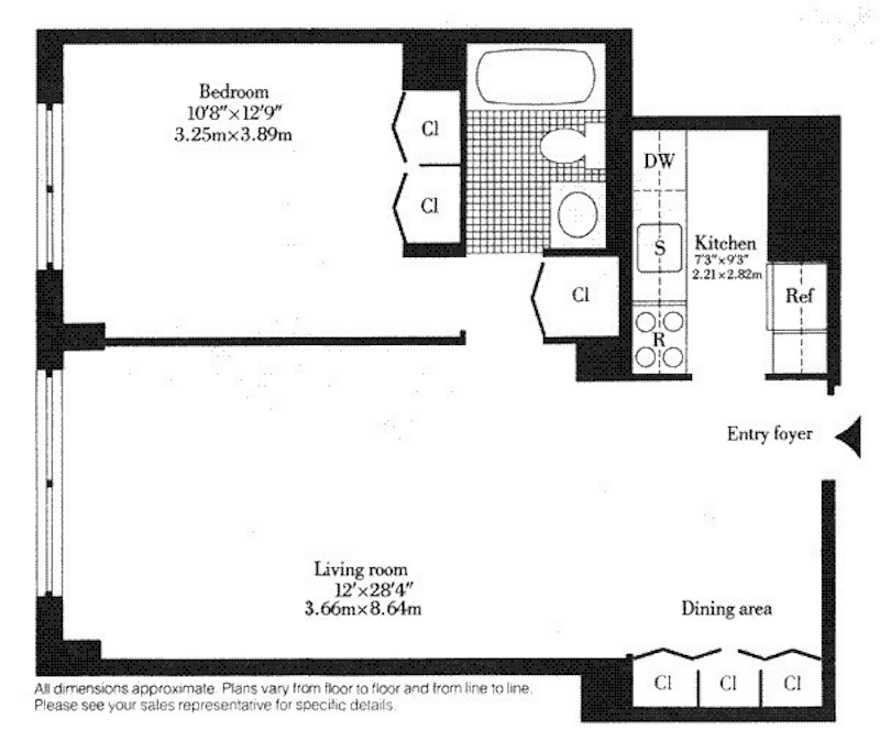 Floorplan for 347 West 57th Street, 11B