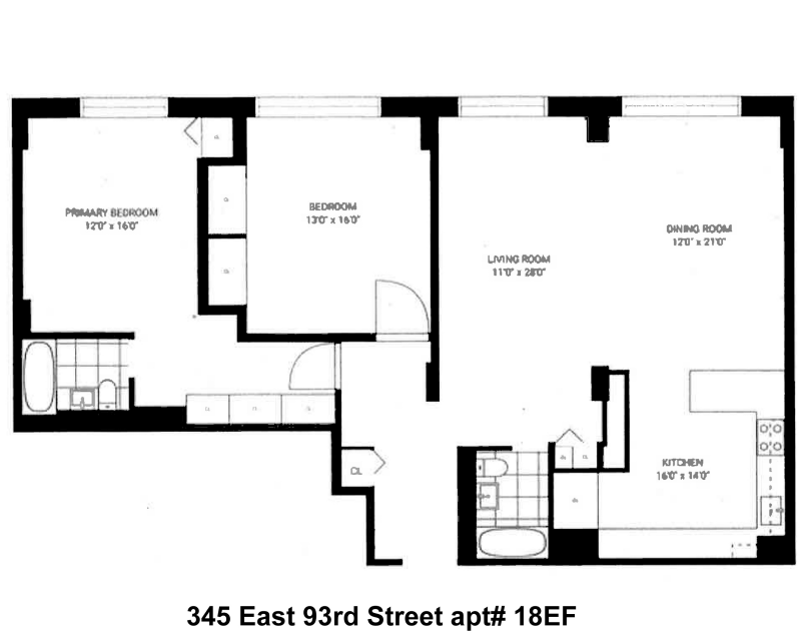 Floorplan for 345 East 93rd Street