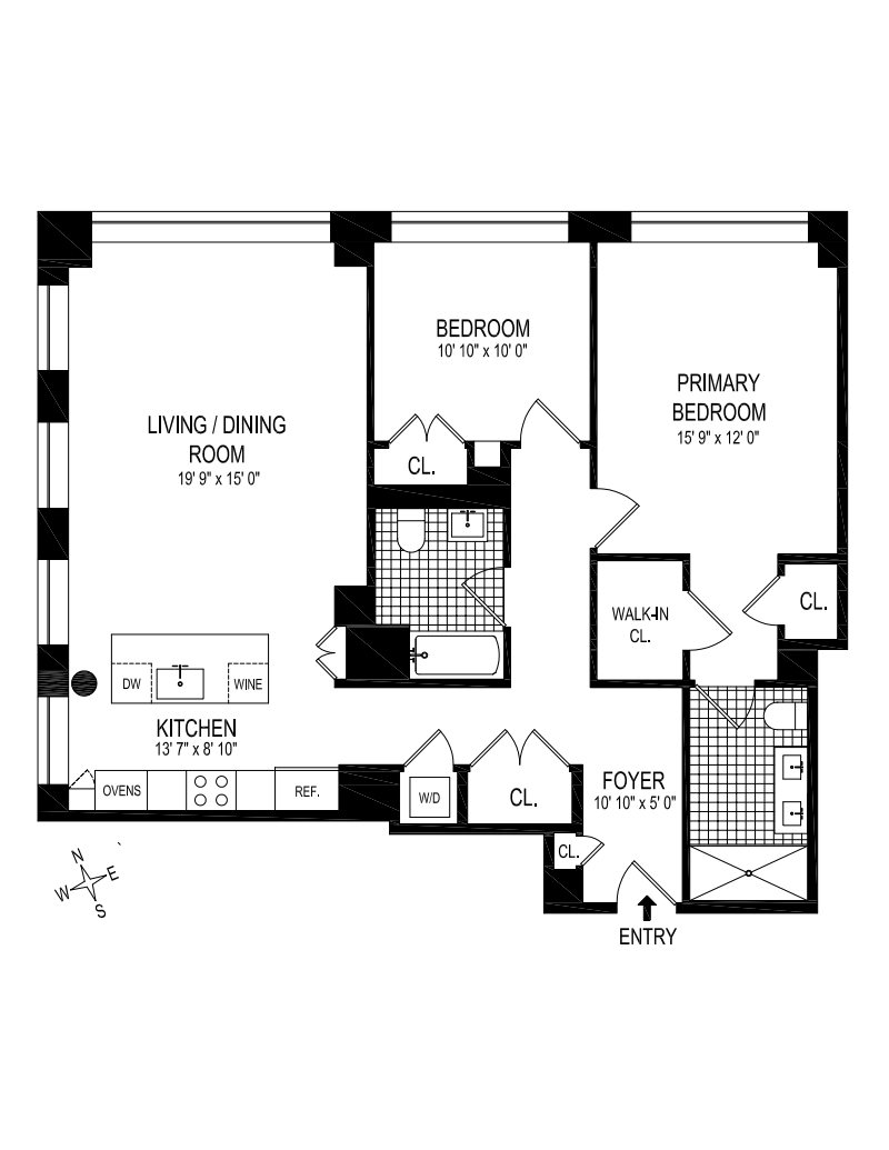 Floorplan for 242 Broome Street, 10D