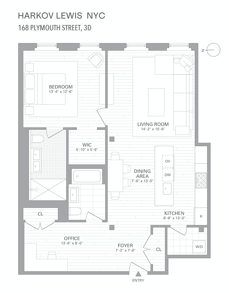 Floorplan for 168 Plymouth St, 3D