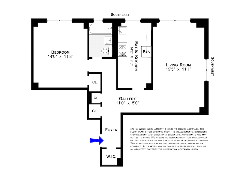 Floorplan for 415 Grand Street, E1704