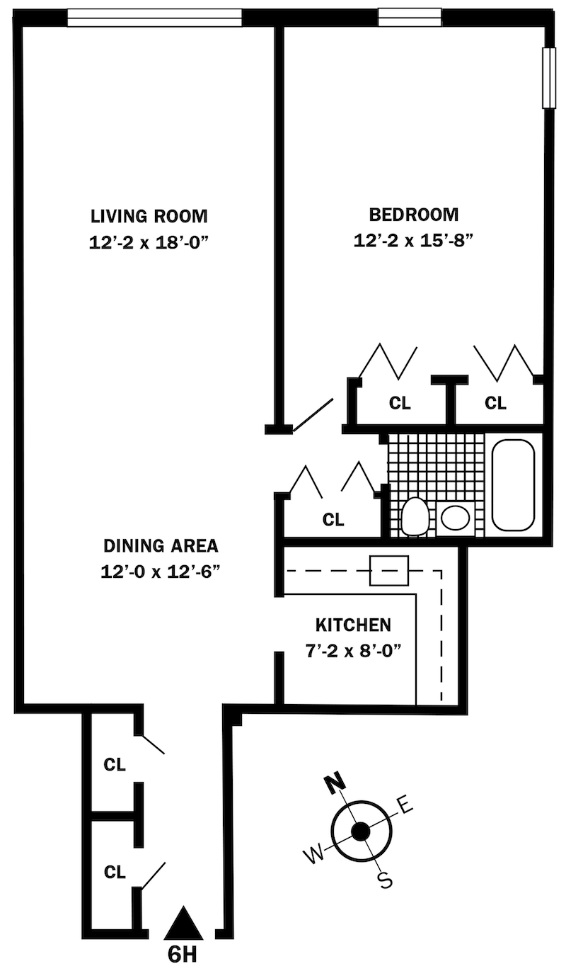 Floorplan for 91 Van Cortlandt Ave W, 6H