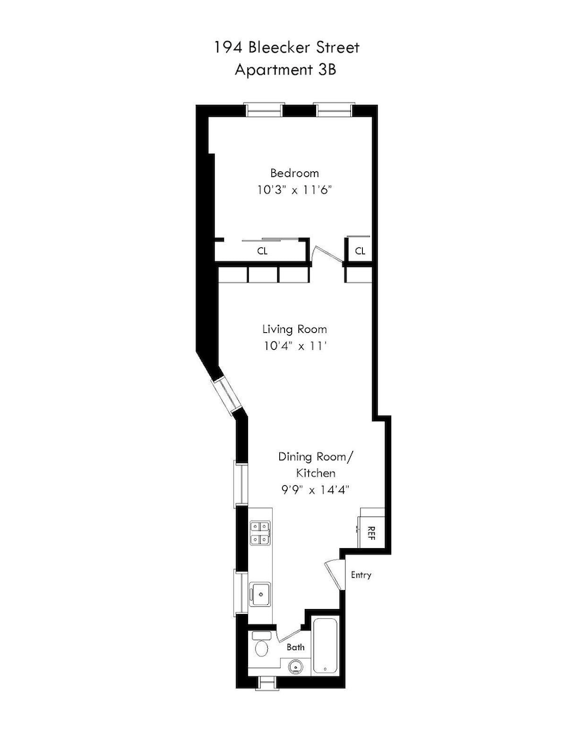 Floorplan for 194 Bleecker Street, 3B
