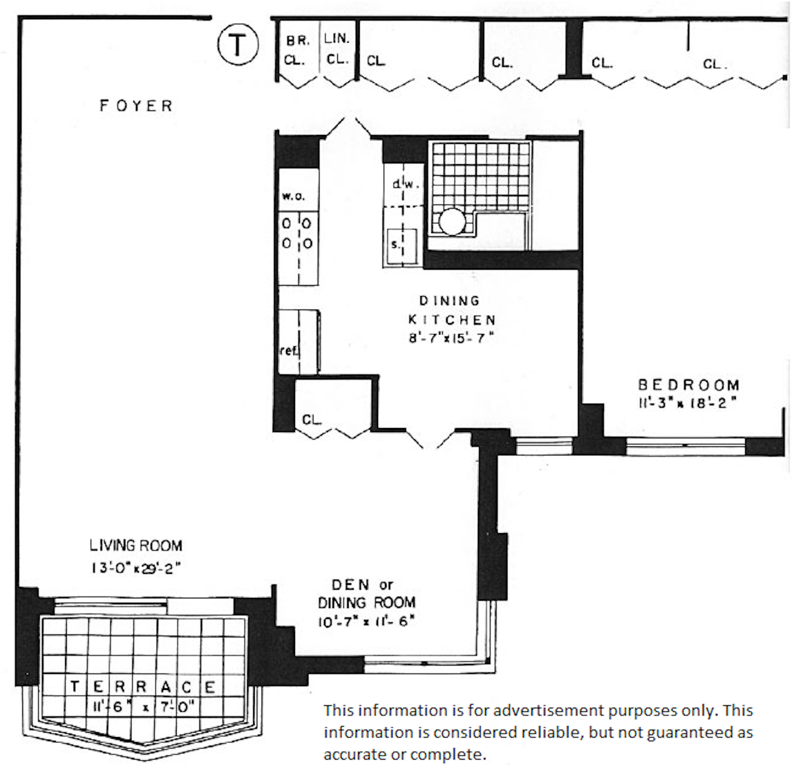 Floorplan for 3333 Henry Hudson Parkway, 2T