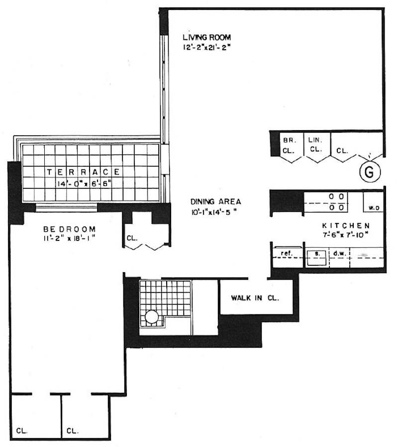Floorplan for 3333 Henry Hudson Parkway, 19G