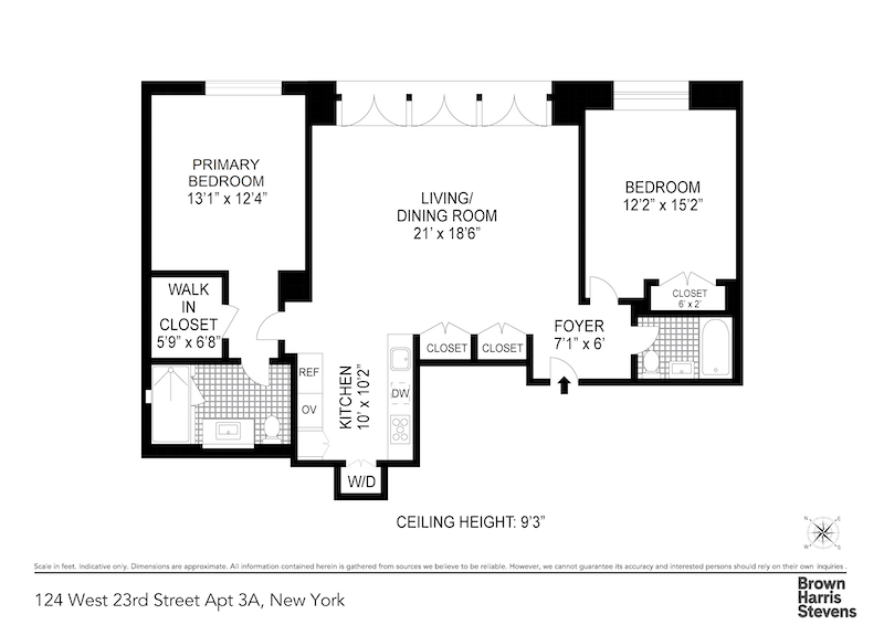 Floorplan for 124 West 23rd Street, 3A