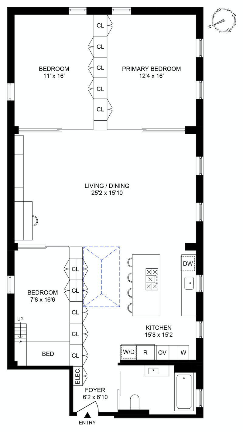 Floorplan for 135 Hudson Street, 6F