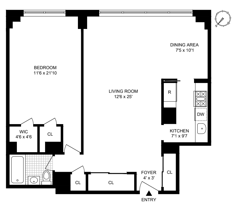 Floorplan for 165 West End Avenue, 19H