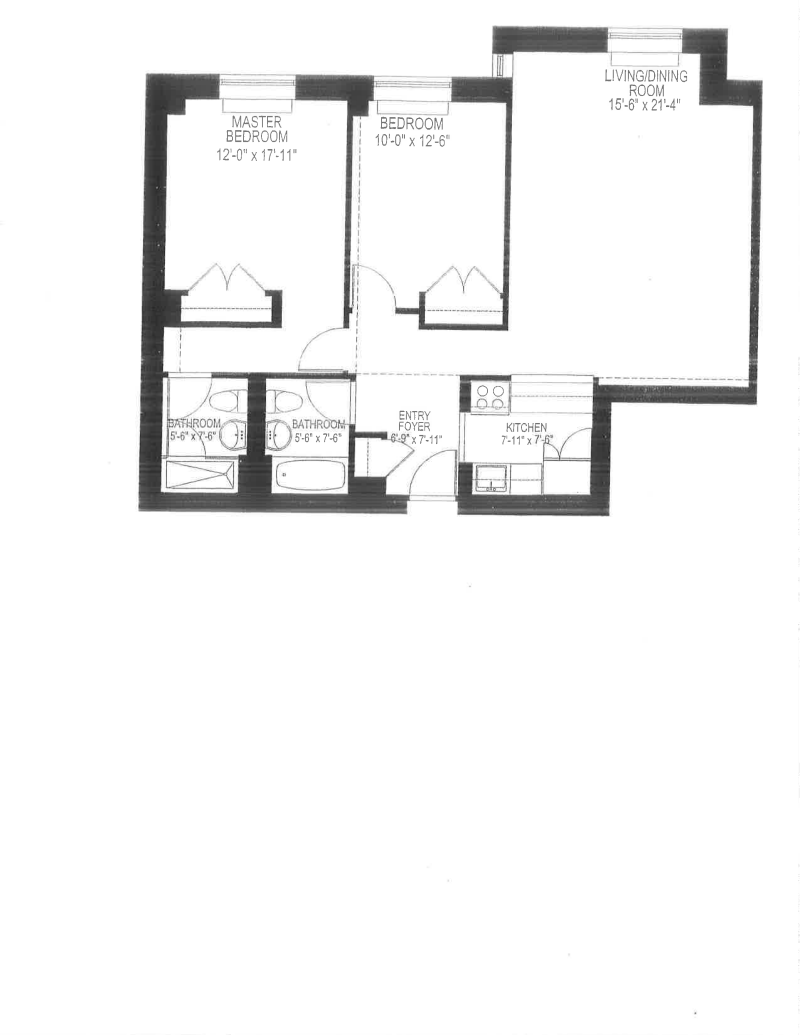 Floorplan for 300 West 135th Street, 6E