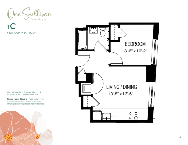 Floorplan for 1 Sullivan Place, 1C